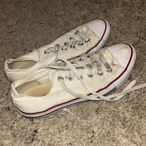 Converse White Sneakers with Red Accents